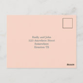 Elegant Blush Pink Floral Gray Script Wedding RSVP Postkarte (Rückseite)