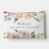 Elegant Blush Pink Floral Mutter der Braut Zubehörtasche (Rückseite)