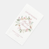 Elegant Blush Pink Floral Personalized Baby Shower Serviette (Ecke)
