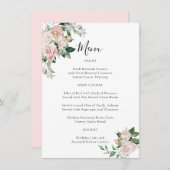 Elegant Blush Pink Floral Special Occasion Menu Menükarte (Vorne/Hinten)