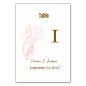 Elegant Blush Pink Floral  Tischnummer (Rückseite)