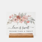 Elegant Blush Pink Floral Wasserfarbe Liebe ist sü Acrylschild (Vorderseite)