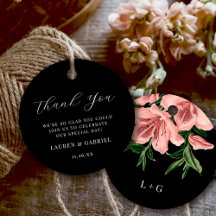 Elegant Blush Pink Floral Wedding Thank You