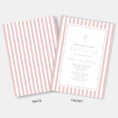 Elegant Blush Pink Girl Baptism Einladung