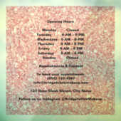 Elegant Blush pink Glitter Salon Opening Hours  Fensteraufkleber (Blatt 3)