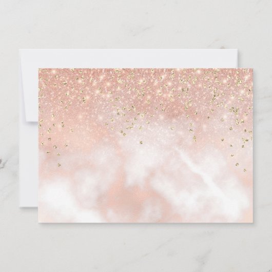 Elegant Blush Pink Glitzer Sparkle Script Danke (Rückseite)
