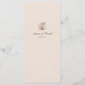 Elegant Blush Pink Gold Roses Wedding Flat Menu Menükarte (Rückseite)