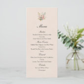 Elegant Blush Pink Gold Roses Wedding Flat Menu Menükarte (Stehend Vorderseite)