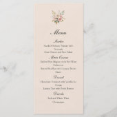 Elegant Blush Pink Gold Roses Wedding Flat Menu Menükarte (Vorderseite)