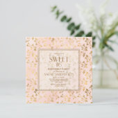 Elegant Blush Pink Gold Sweet 16 Einladung (Stehend Vorderseite)