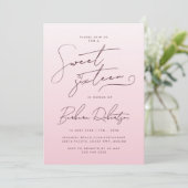 Elegant Blush Pink Gradient Script Sweet Sixteen Einladung (Stehend Vorderseite)