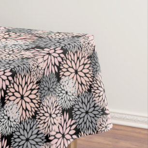 Elegant Blush Pink Gray Dahlia Floral Tischdecke