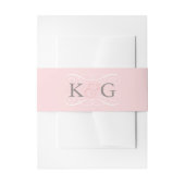 Elegant Blush Pink Gray Wedding Monogram Initials Einladungsbanderole (Vorderseite Beispiel)
