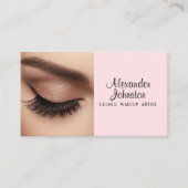 Elegant Blush Pink Lash Makeup Artist QR Code Visitenkarte (Vorderseite)