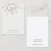 ELEGANT BLUSH PINK LOTUS EINFACHE EARRING-ANZEIGE VISITENKARTE (Vorne/Hinten)