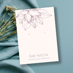 ELEGANT BLUSH PINK LOTUS EINFACHE EARRING-ANZEIGE VISITENKARTE