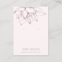 ELEGANT BLUSH PINK LOTUS EINFACHE EARRING-ANZEIGE VISITENKARTE