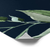 Elegant Blush Pink Navy Script Hochzeit Poster (Ecke)