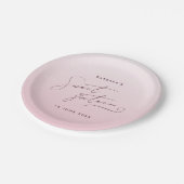 Elegant Blush Pink Ombre Script Sweet Sixteen Pappteller (Schrägansicht)