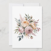 Elegant Blush Pink Painted Floral Couples Dusche Einladung (Rückseite)