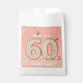 Elegant Blush Pink Pearl And Gold 60th Birthday Geschenktütchen (Vorderseite)