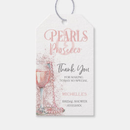 Elegant Blush Pink Pearls and Prosecco Thank You Geschenkanhänger