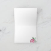 Elegant Blush Pink Peony and Gold Greenery Baby Sh Dankeskarte (Innenseite)