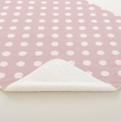 Elegant Blush Pink Polka Dot Sherpadecke (3/4)