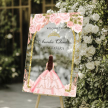 Elegant Blush Pink Prinzessin Floral Quinceañera