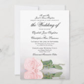 Elegant Blush Pink Rose Feierliche Hochzeit Einladung (Vorderseite)
