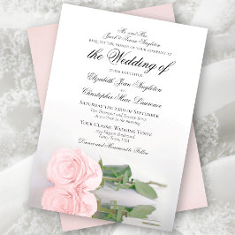 Elegant Blush Pink Rose Feierliche Hochzeit Einladung