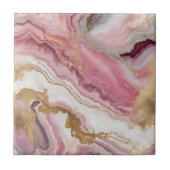 Elegant Blush Pink Rose Gold & White Agate Marble Fliese (Vorderseite)