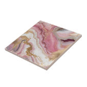Elegant Blush Pink Rose Gold & White Agate Marble Fliese (Seite)