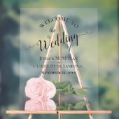 Elegant Blush Pink Rose Romantic Wedding Welcome Acrylschild (Neutral)