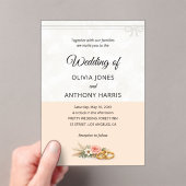 Elegant Blush Pink Rustic Floral Romantic Wedding  Acryleinladungen (Insitu (Handheld))