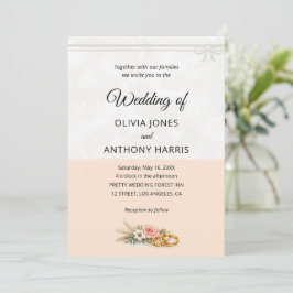 Elegant Blush Pink Rustic Floral Romantic Wedding  Einladung