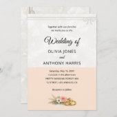 Elegant Blush Pink Rustic Floral Romantic Wedding  Einladung (Vorne/Hinten)