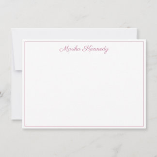 Elegant Blush Pink Script Border Mitteilungskarte