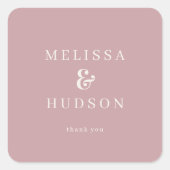 Elegant Blush Pink Serif Wedding Sticker (Vorderseite)