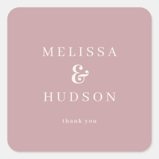 Elegant Blush Pink Serif Wedding Sticker (Vorderseite)