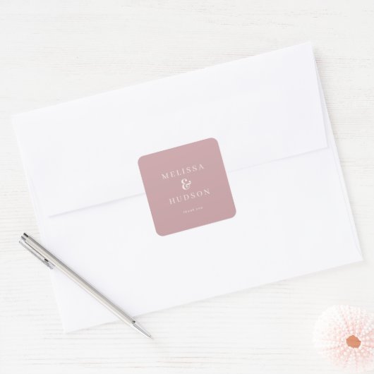 Elegant Blush Pink Serif Wedding Sticker (Umschlag)