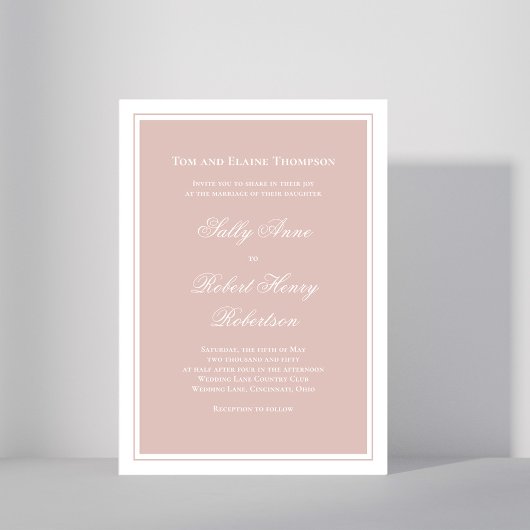 Elegant Blush Pink Simple Script Wedding  Einladung