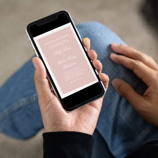 Elegant Blush Pink Simple Script Wedding  Einladung