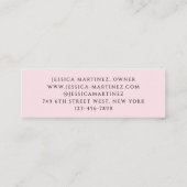 Elegant Blush Pink Typography Photo Makeup Mini Visitenkarte (Rückseite)