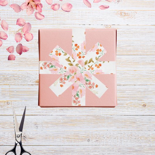 Elegant Blush Pink Watercolour Luxury Floral Satinband