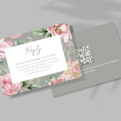 Elegant Blush Pink Wedding Floral RSVP Karte