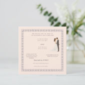 Elegant Blush Pink Wedding Invitation - Customizab Einladung (Stehend Vorderseite)