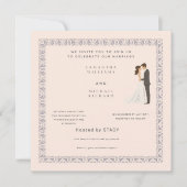 Elegant Blush Pink Wedding Invitation - Customizab Einladung (Vorderseite)