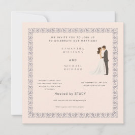 Elegant Blush Pink Wedding Invitation - Customizab Einladung
