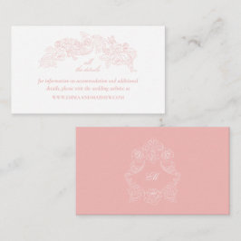 Elegant Blush Pink Wedding Website Begleitkarte